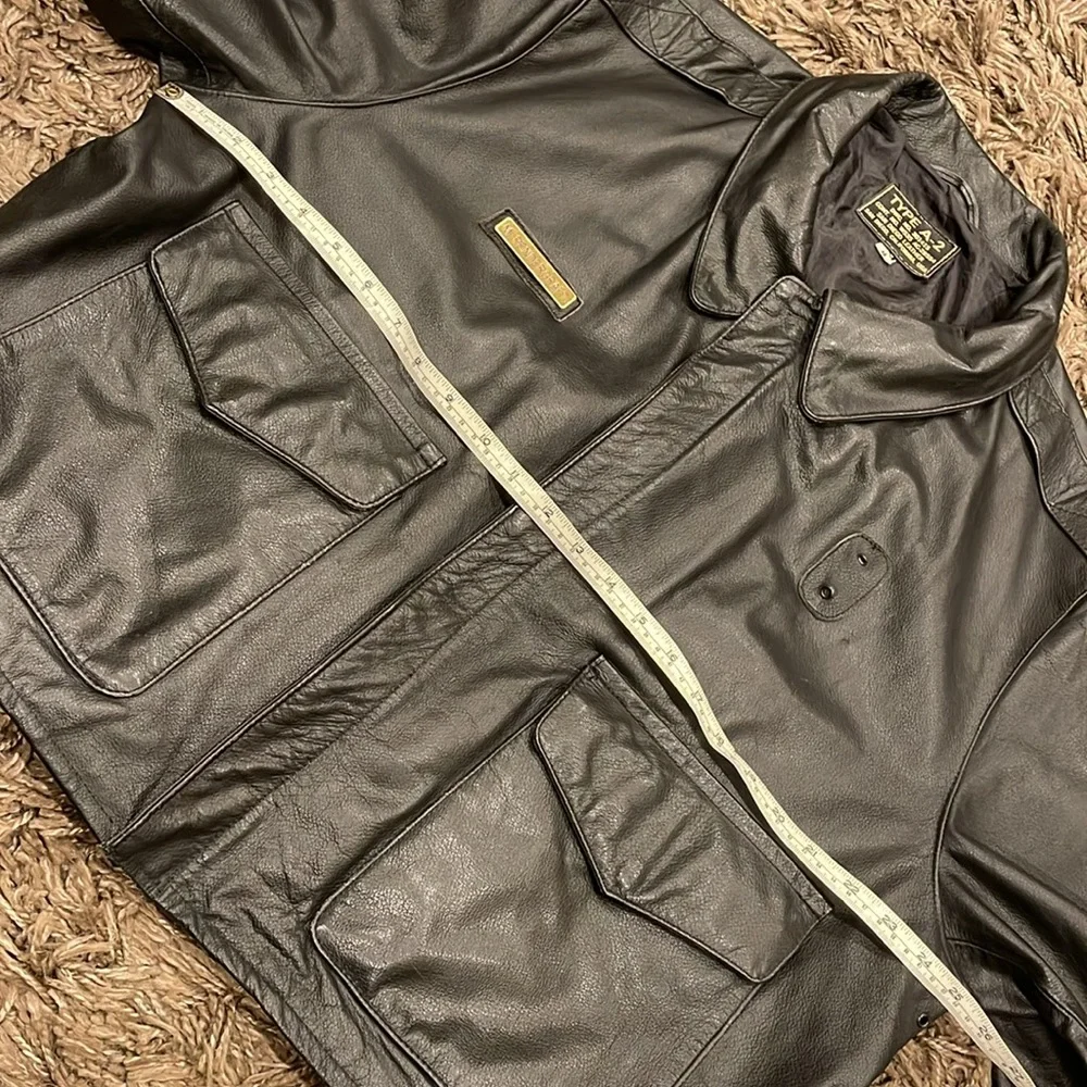Vintage 90s Type A-2 Flight Leather Jacket 48 Deadstock Black San Diego